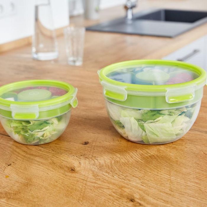 Emsa N1060700 Clip & Go Salatbox rund mit Einsatz und Dressingbox transparent. g 3 Emsa N1060700 Clip & Go Salatbox rund mit Einsatz und Dressingbox transparent. g 3