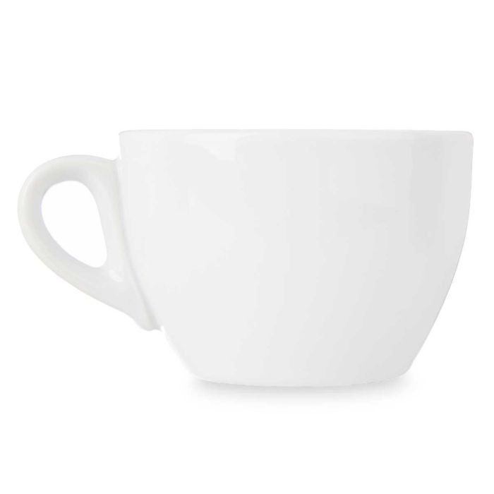 Taza de porcelana baja Vessia, 180 ml, 11x6.5x9 cm, blanco, apta lavavajillas y microondas (48 Unidades) 2