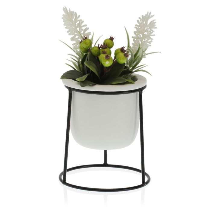 Maceta Blanca C/ Base Metal Versa 10X14CM 1 Maceta Blanca C/ Base Metal Versa 10X14CM 1