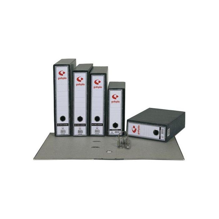 Archivador Palanca Grafoplas Ecoclassic Con Rado 4º Natural 75Mm Gris Plomo (Set de 24)
