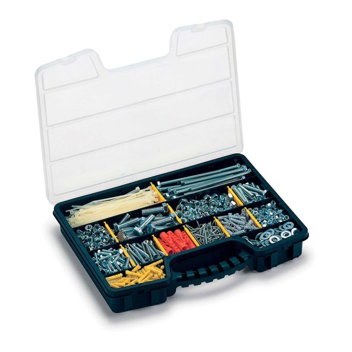 Terry Organizador de Compartimento con Tapa Hasta 20 Divisiones, 5 Fijas + 15 Removibles, Negro, 39.5 x 30.5 x 6 cm 1