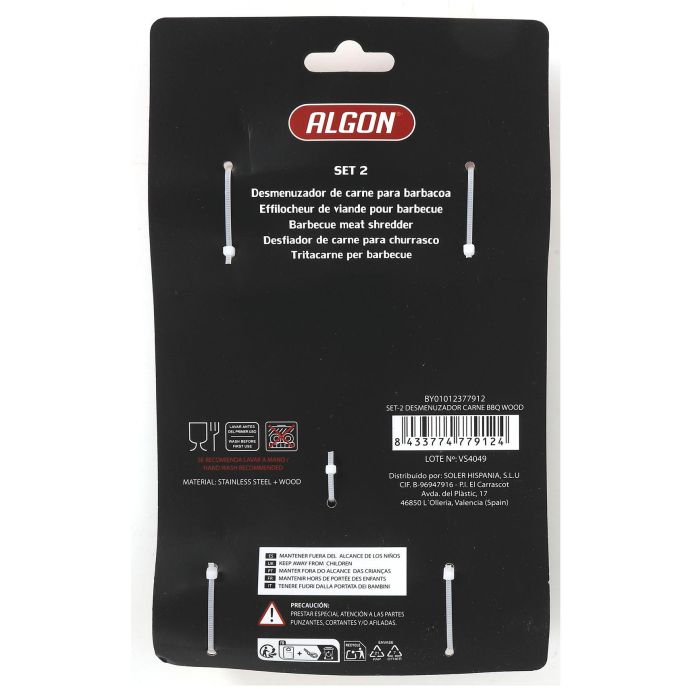 Set de 2 desmenuzadores de carne para BBQ, Algon BBQ (12 Cajas) 10 Set de 2 desmenuzadores de carne para BBQ, Algon BBQ (12 Cajas) 10