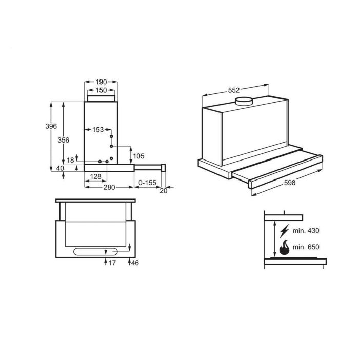 Campana Convencional AEG DPE5660M Gris 9 Campana Convencional AEG DPE5660M Gris 9