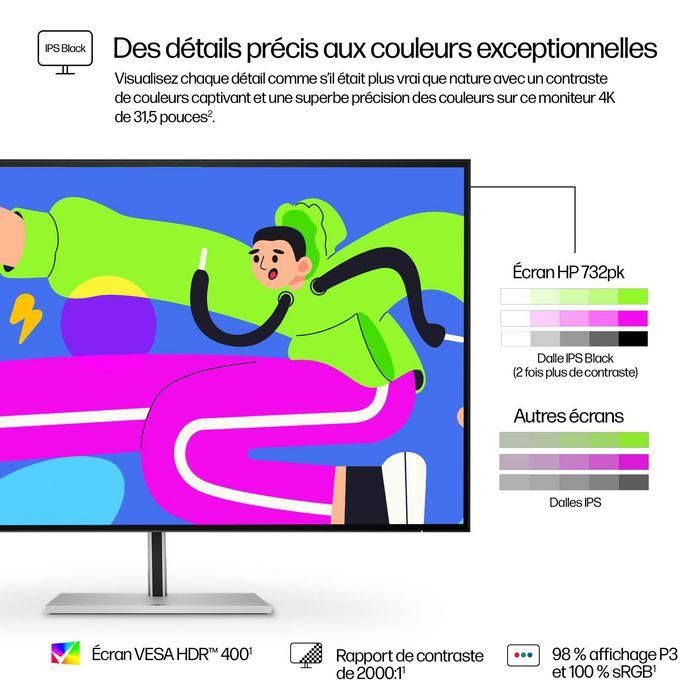 HP Monitor 31.5 Pulgadas 4K Serie 7 Pro 732PK Thunderbolt 4 LCD IPS Black 5ms Negro Plata 7