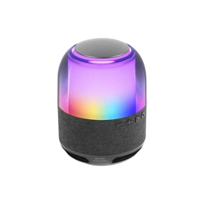 Mars Gaming Altavoz MS-FLOW Bluetooth 5.3 Portátil con Iluminación RGB 360°, 15W de Potencia y Reproducción MicroSD