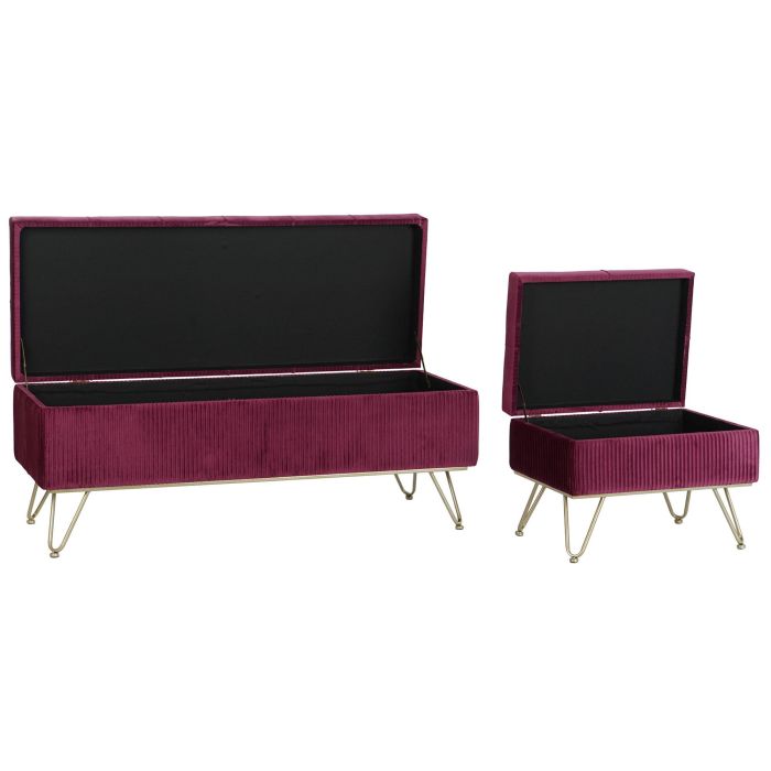 DKD Home Decor Descalzadora Granate Dorado 42 x 44 x 110 cm Set de 3 4