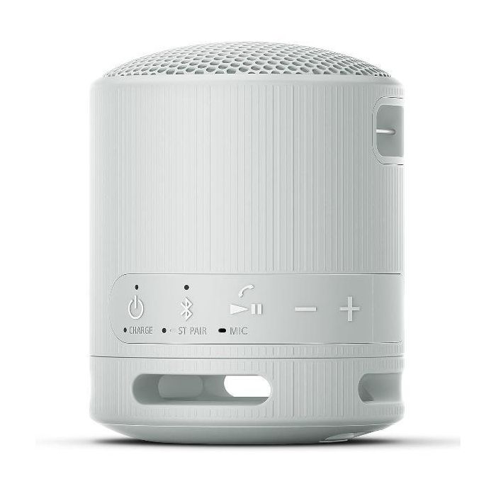 Sony Altavoz Portable Bluetooth SRS-XB100/ 2.0/ Gris Claro. Sonido potente y nítido, resistente al agua IP67, hasta 16h de batería. 3