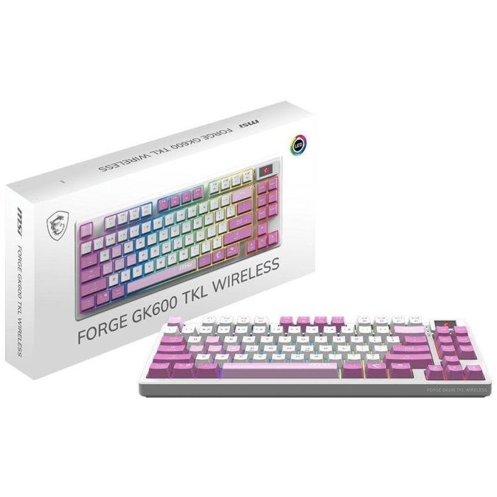 MSI Forge GK600 TKL W Violet ES Teclado Gaming USB Tipo C Español Rosa Blanco 2 MSI Forge GK600 TKL W Violet ES Teclado Gaming USB Tipo C Español Rosa Blanco 2