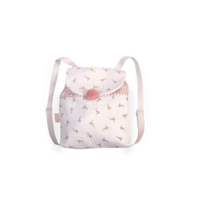 Mochila de flores y cuadro vichy 24x20x5cm 1 Mochila de flores y cuadro vichy 24x20x5cm 1