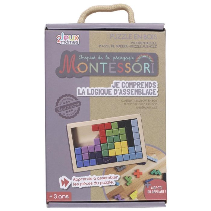 Jeux 2 momes Puzzle Tetris De Madera Montessori Juego De Ensamblaje Para Niños Mayores De 3 Años 1