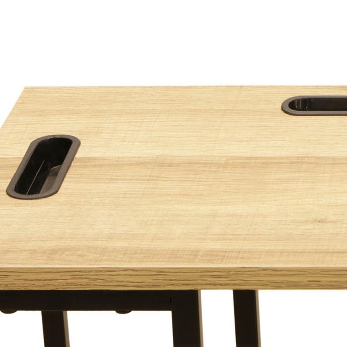 Home Deco Factory Mesa Auxiliar Nate Colección Industriel con Soporte Tablet y Ranuras 48x28x62.5 cm 3 Home Deco Factory Mesa Auxiliar Nate Colección Industriel con Soporte Tablet y Ranuras 48x28x62.5 cm 3