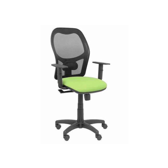 Silla Piqueras Y Crespo Alocen Brazos Regulables Mecanismo Sincro Refuerzo Lumbar Ruedas Nylon Respaldo Malla Negra Transpirable Y Asiento Tapizado Bali Pistacho