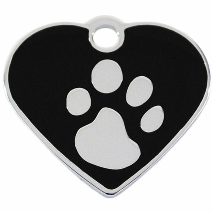 Placa identificativa Imarc Heart Negro Plateado 1