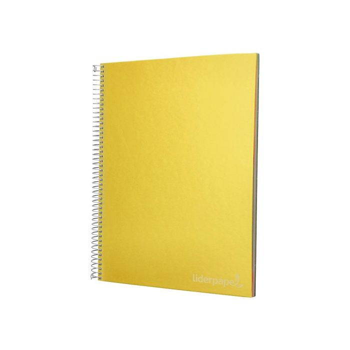 Cuaderno Espiral Liderpapel A4 Micro Jolly Tapa Forrada 140H 75 gr Cuadro 5 mm 5 Bandas4 Taladros Color Amarillo 4