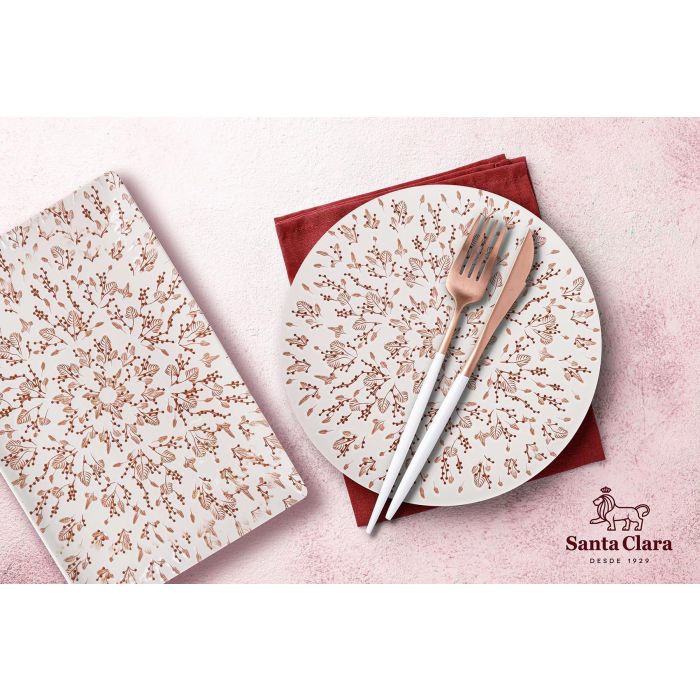 Santa Clara Fuente Gaia Elite Brillante, rectangular 30 x 20 x 2.5 cm para mesa o cocina (6 Unidades)