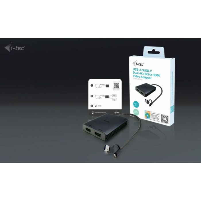 Cable USB i-Tec CADUAL4KHDMI Negro 2 Cable USB i-Tec CADUAL4KHDMI Negro 2