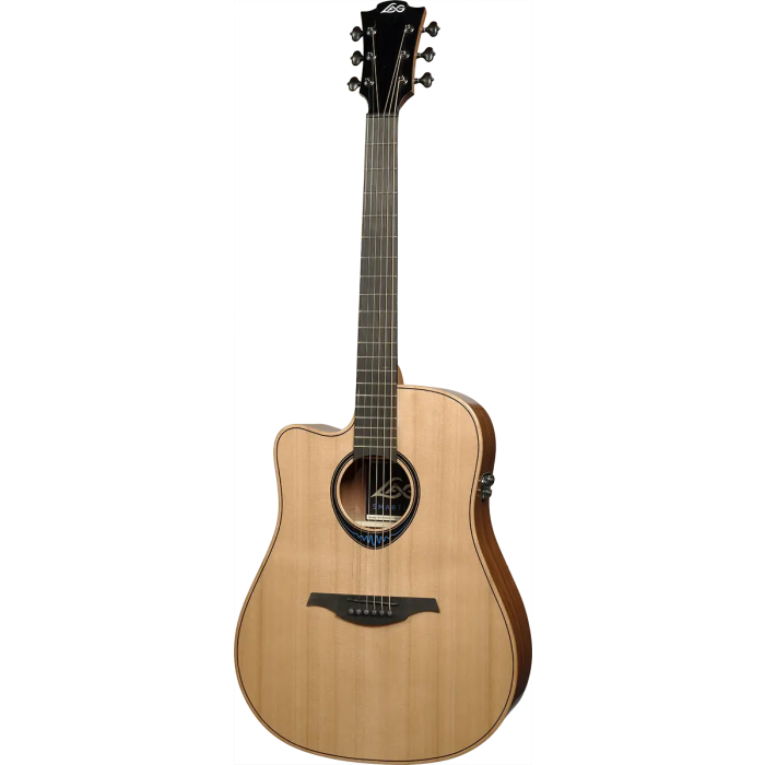 LAG Guitarra Acústica Dreadnought Cutaway A/E Blue Wave 2 Zurdos Natural 1