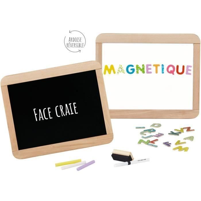 Jeujura JEU3225280881102 Pizarra Escolar de Madera Magnética Doble Cara para Tiza y Rotulador Borrable 0 Jeujura JEU3225280881102 Pizarra Escolar de Madera Magnética Doble Cara para Tiza y Rotulador Borrable 0