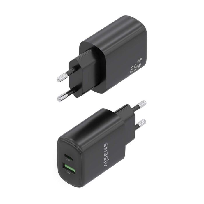 AISENS - CARGADOR 25W, 1xUSB-C PD3.0, 1xUSB-A QC3.0, NEGRO 4 AISENS - CARGADOR 25W, 1xUSB-C PD3.0, 1xUSB-A QC3.0, NEGRO 4