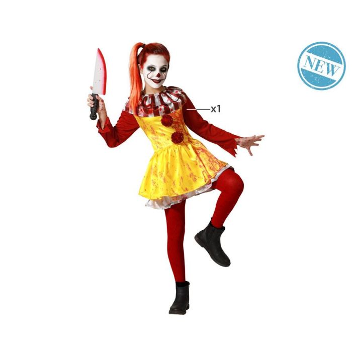 Disfraz Payasa Halloween Vestido Amarillo Niña 3-4 Años 0 Disfraz Payasa Halloween Vestido Amarillo Niña 3-4 Años 0