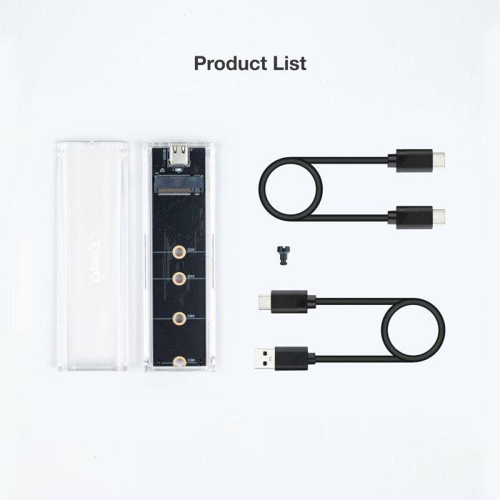 TooQ TQE-2200 Caja Externa para SSD M.2 NVMe/NGFF USB 3.2 Gen 2 (10Gbps) Tipo C Transparente con RGB y soporte hasta 2TB 12 TooQ TQE-2200 Caja Externa para SSD M.2 NVMe/NGFF USB 3.2 Gen 2 (10Gbps) Tipo C Transparente con RGB y soporte hasta 2TB 12