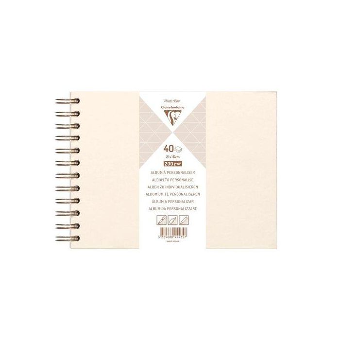 Album De Fotos Clairefontaine Diy Marfil Tapa Dura 21X16 Cm 40H 200G