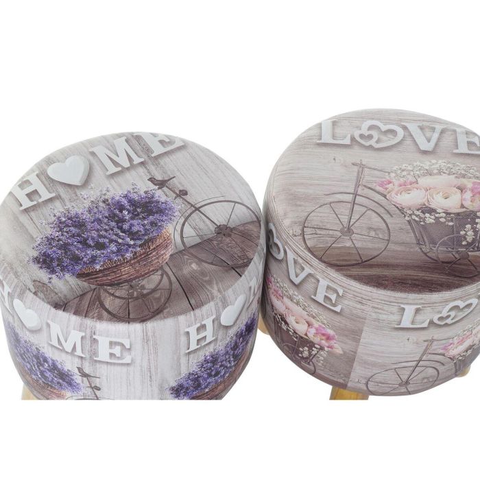 Reposapies Shabby DKD Home Decor Gris Lila 30 x 30 x 30 cm (2 Unidades) 2 Reposapies Shabby DKD Home Decor Gris Lila 30 x 30 x 30 cm (2 Unidades) 2