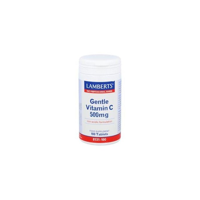 LAMBERTS Vitamina C Gentle Ascorbato de Calcio 500 mg No Ácida, 100 Comprimidos. Apto para Veganos y Vegetarianos