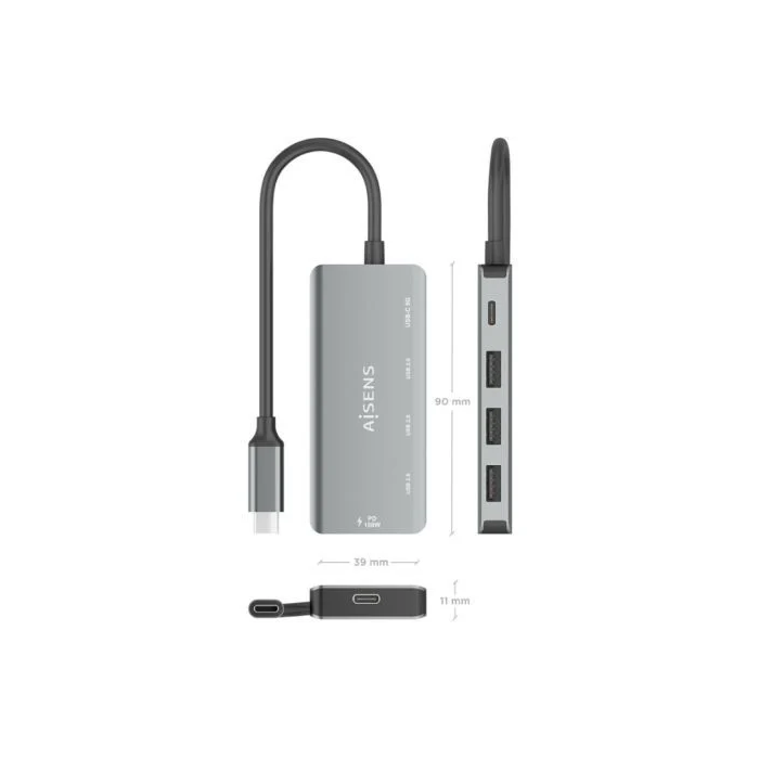 Hub USB Aisens A109-0945 Gris 100 W 3 Hub USB Aisens A109-0945 Gris 100 W 3