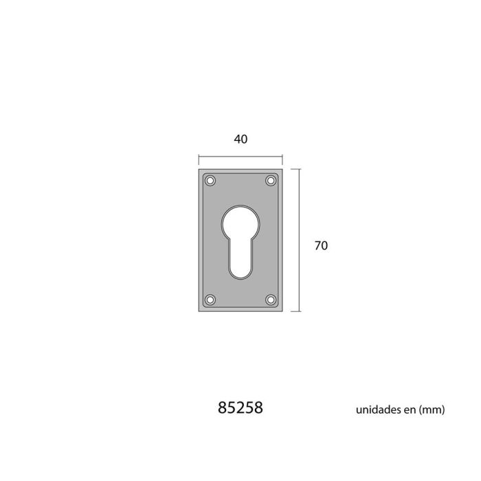 Edm Bocallave 40x70mm Níquel Mate Inox 1