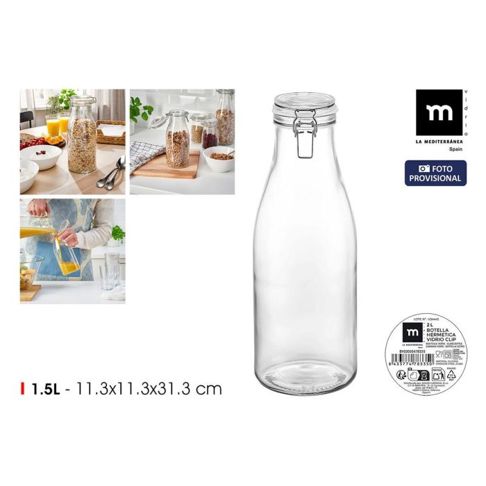 Botella de Cristal La Mediterránea Vidrio 2 L (6 Unidades) 6 Botella de Cristal La Mediterránea Vidrio 2 L (6 Unidades) 6