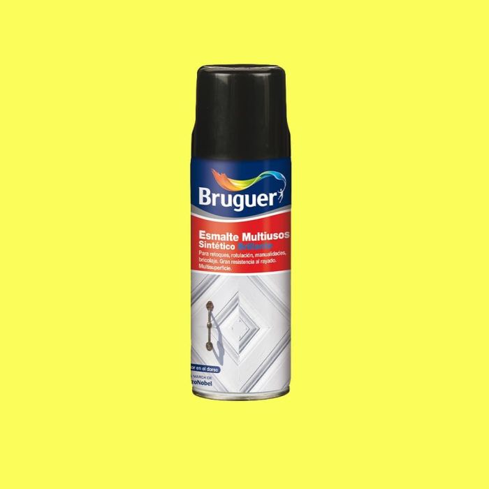 Bruguer Esmalte sintético multiuso spray amarillo limón brillante 0,4l 5197985 Bruguer Esmalte sintético multiuso spray amarillo limón brillante 0,4l 5197985