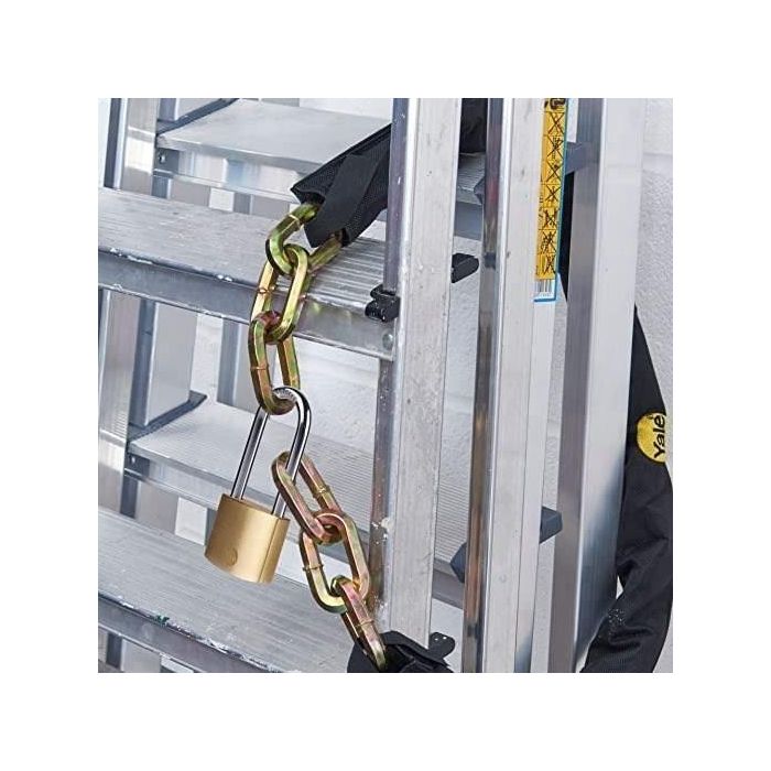 Yale Y110B/40/152/1 Candado de latón con arco largo de acero cementado, incluye 3 llaves 3 Yale Y110B/40/152/1 Candado de latón con arco largo de acero cementado, incluye 3 llaves 3