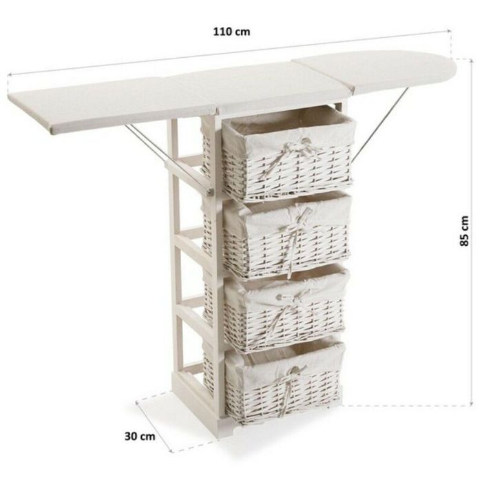 Versa Mueble Cajonero Basic Blanco de Madera 30x85 cm 1 Versa Mueble Cajonero Basic Blanco de Madera 30x85 cm 1