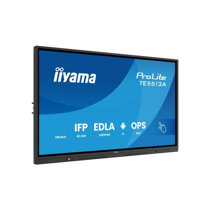 Iiyama TE5513A-B1AG Pantalla Interactiva 55" UHD IPS Android 14 8/128GB con Wifi 6 y Sonido 2x 20W Subwoofer, 450cd/m2, Antiglare 3 Iiyama TE5513A-B1AG Pantalla Interactiva 55" UHD IPS Android 14 8/128GB con Wifi 6 y Sonido 2x 20W Subwoofer, 450cd/m2, Antiglare 3