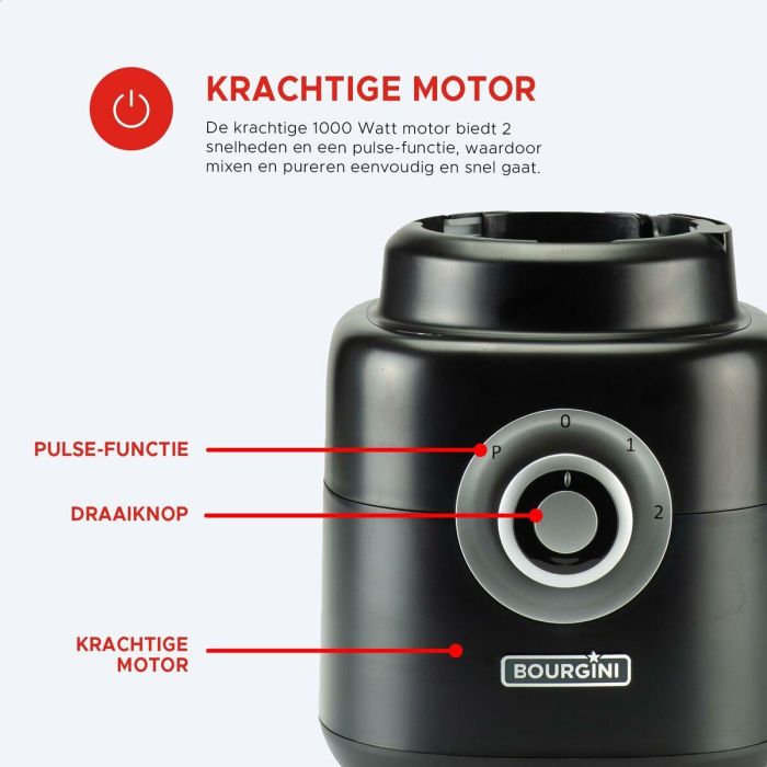 Batidora de Vaso Bourgini 213002 1400 W 1,75 L 3