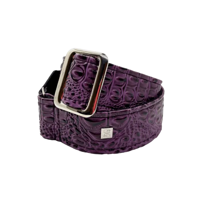 GETM Correa Guitarra Bajo Aussie Gator Passion Orchid Ajustable 165cm Polipiel Nailon Piel 1