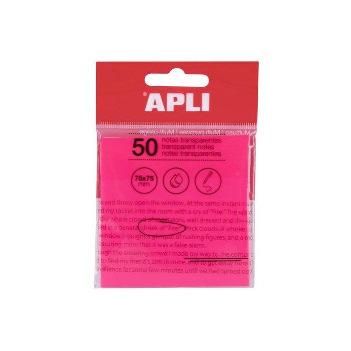 Notas Adhesivas Apli Traslucidas 50H 75X75 Rosa
