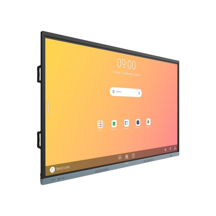 BenQav Pantalla Interactiva Re8604 (9H.F9Gtk.De4) 86" Edla Android 13.0, 8Gb y 32Gb, 350Nits, Altavoz: 16Wx2, Soporte de Pared Incluido, Ifp Entry, Garantía 3 Años In Situ Recambio 2