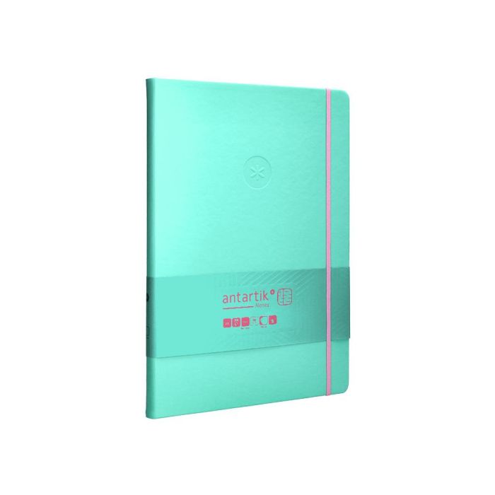 Cuaderno Con Gomilla Antartik Notes Tapa Dura A4 Hojas Cuadricula Rosa Y Turquesa 100 Hojas 80 gr Fsc 4