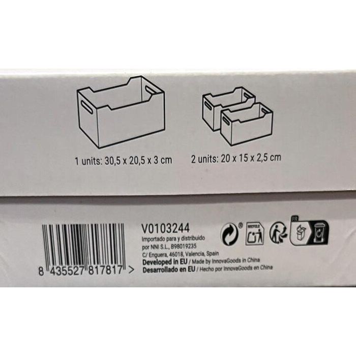 Set de 3 Cajas Organizadoras Plegables y Apilables Boxtor InnovaGoods 18 Set de 3 Cajas Organizadoras Plegables y Apilables Boxtor InnovaGoods 18