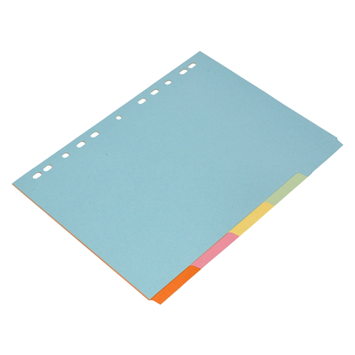 Q-connect Separador Cartulina Juego de 5 Separadores Din A4 Multitaladro 6