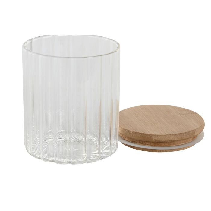 Bote Basicos DKD Home Decor Transparente Natural 9 x 21 x 9 cm Set de 3