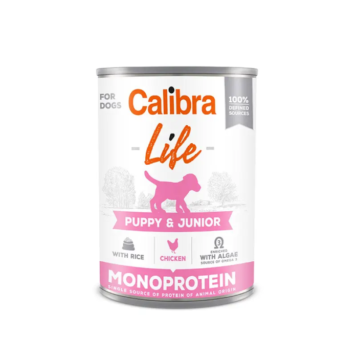 Calibra Dog Life Lata Puppy&Junior Pollo Y Arroz 6x400 gr