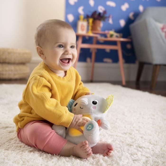 Bright Starts Toy Elephant Plush Hug-A Bye Baby, hijos y Lumenes 1