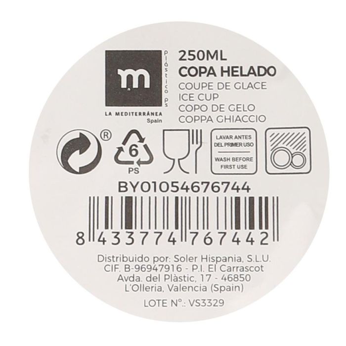 Copa Helado 250 ml La Mediterranea (24 Unidades) 4 Copa Helado 250 ml La Mediterranea (24 Unidades) 4