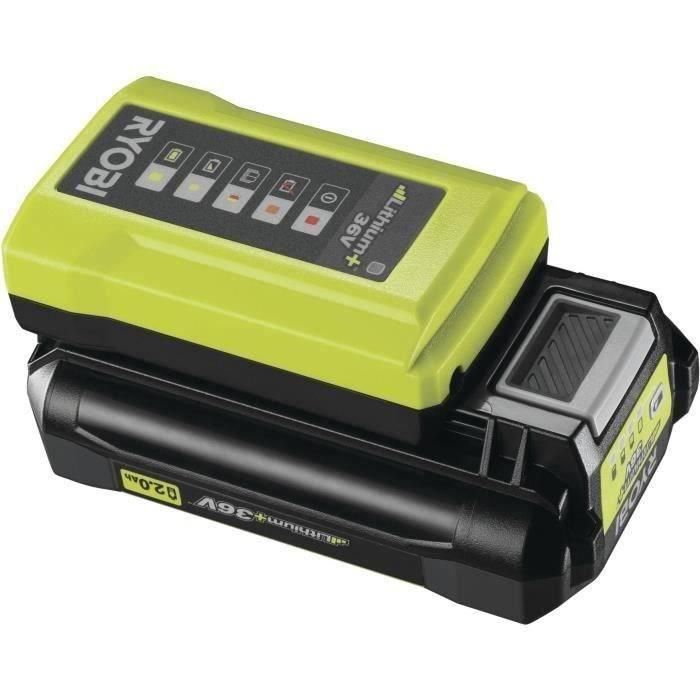 1 batería de litio+ 36V - 2.0 AH y 1 cargador estándar 1.7 A Ryobi MaxPower 1