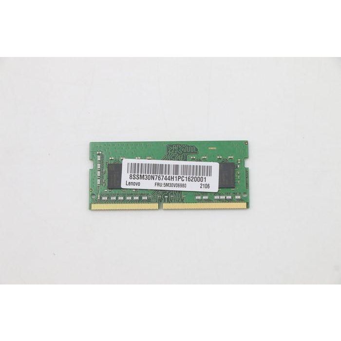 Lenovo SODIMM memory module, 16GB capacity, DDR4 type, 3200MHz speed, designed for Lenovo laptops, non-ECC configuration. Lenovo SODIMM memory module, 16GB capacity, DDR4 type, 3200MHz speed, designed for Lenovo laptops, non-ECC configuration.