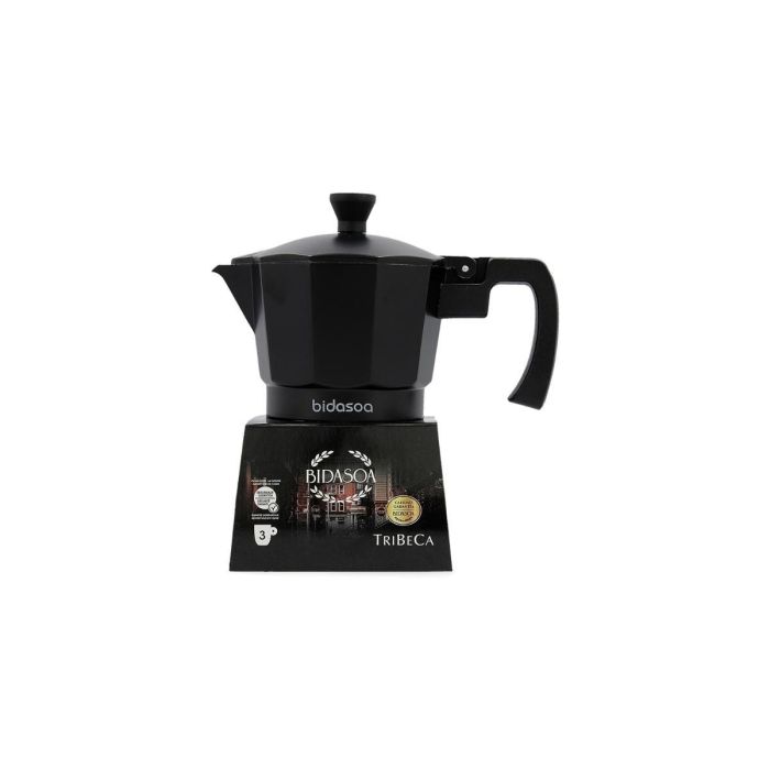 Bidasoa Cafetera Tribeca 3 Tazas Aluminio y Acero Negro Apta Inducción, Gas, Eléctrica y Vitrocerámica 1 Bidasoa Cafetera Tribeca 3 Tazas Aluminio y Acero Negro Apta Inducción, Gas, Eléctrica y Vitrocerámica 1