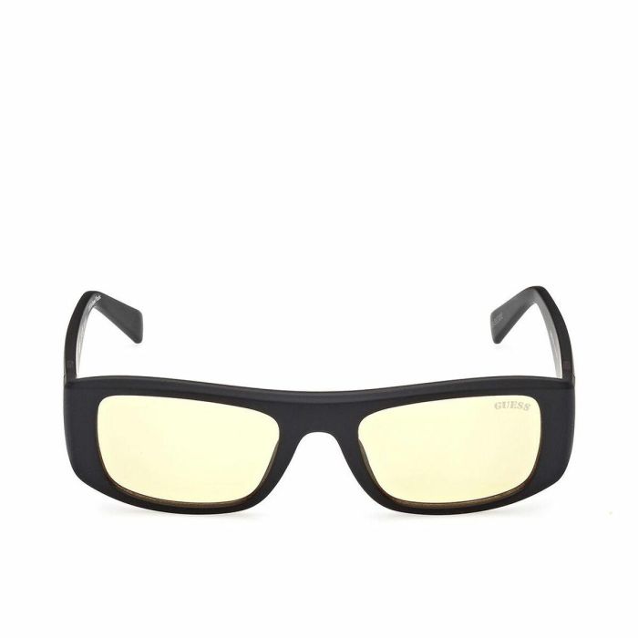 Guess GU8278 02E Gafas de Sol Unisex Rectangulares Montura Negra Mate y Cristal Marrón Patilla 145mm